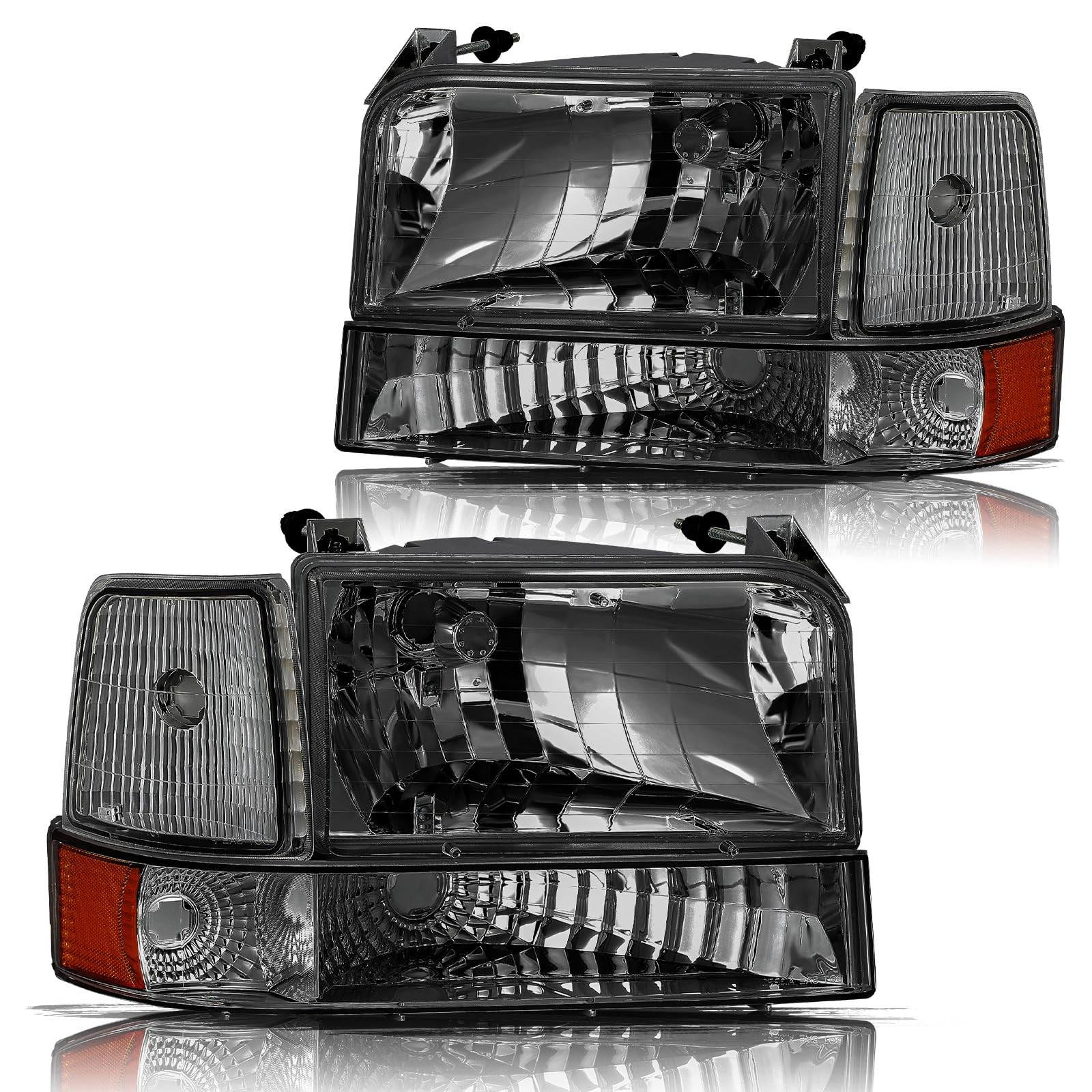 Headlights for 92-96 Ford F150 Bronco, 92-97 F250 F350 Super Duty