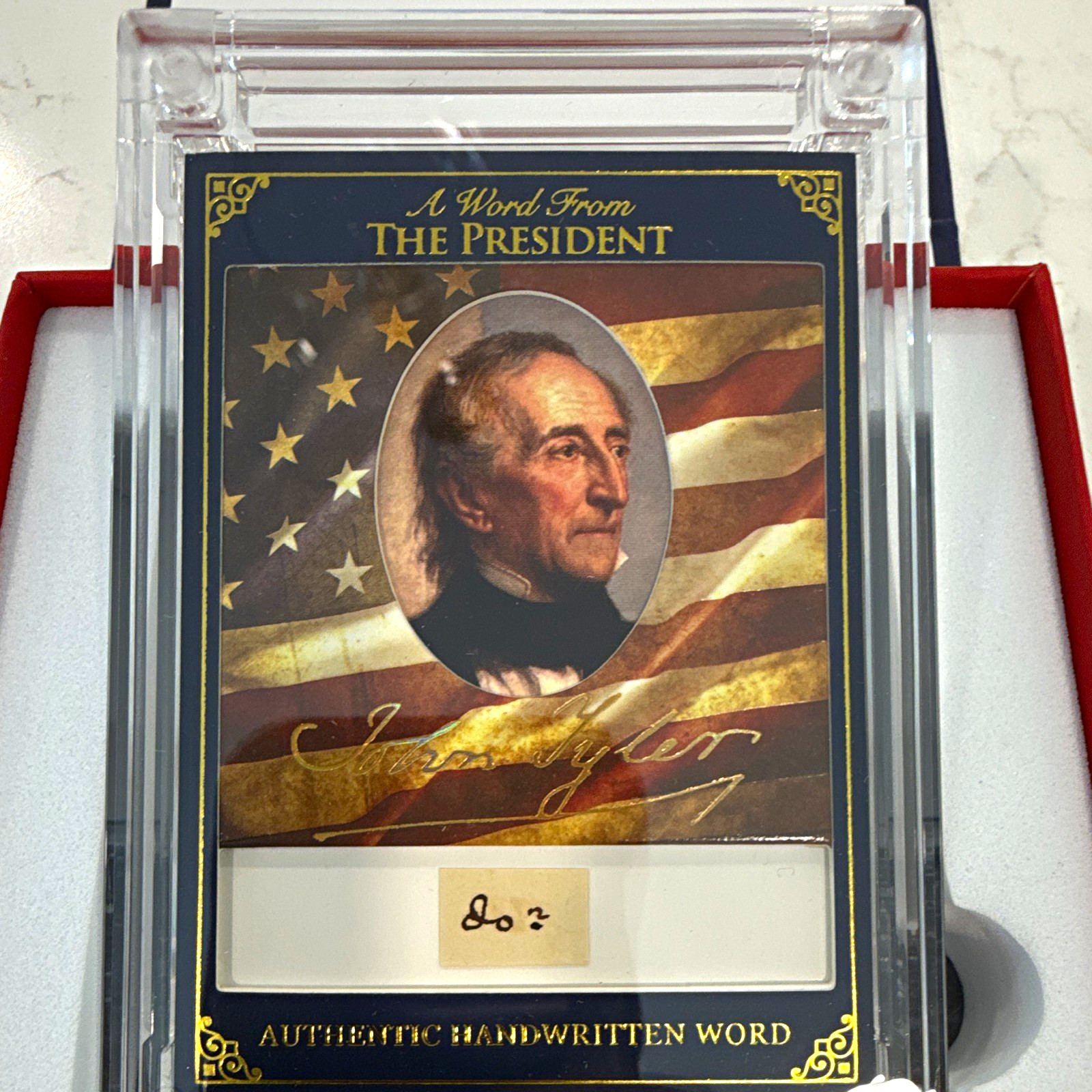 President John Tyler Authentic Handwritten Word Relic Card 2025 Cardstock President John Tyler Authentic Handwritten Word Relic Card 2025 Cardstock