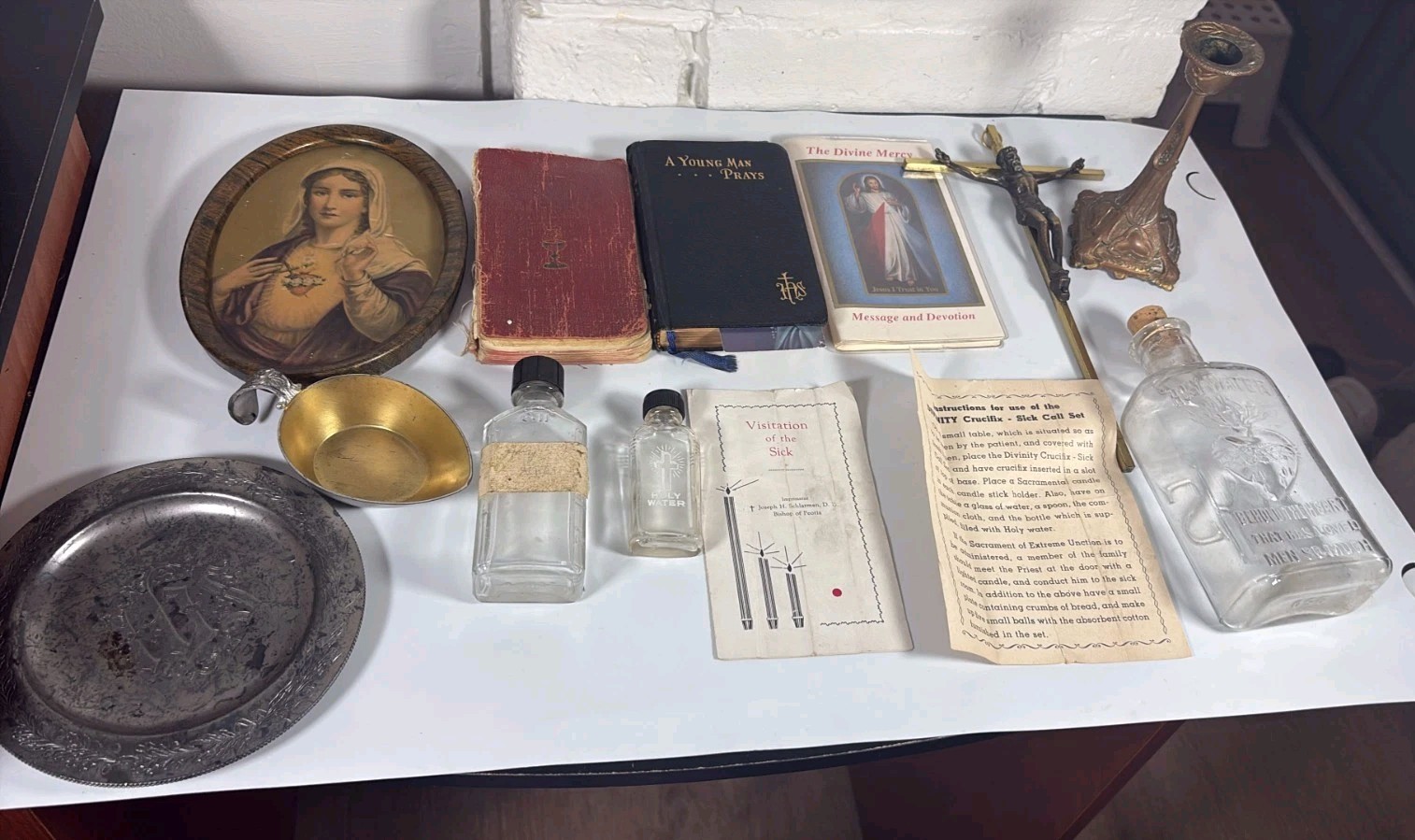Vintage Catholic Priest Sick Call Set Last Rites Random Kit