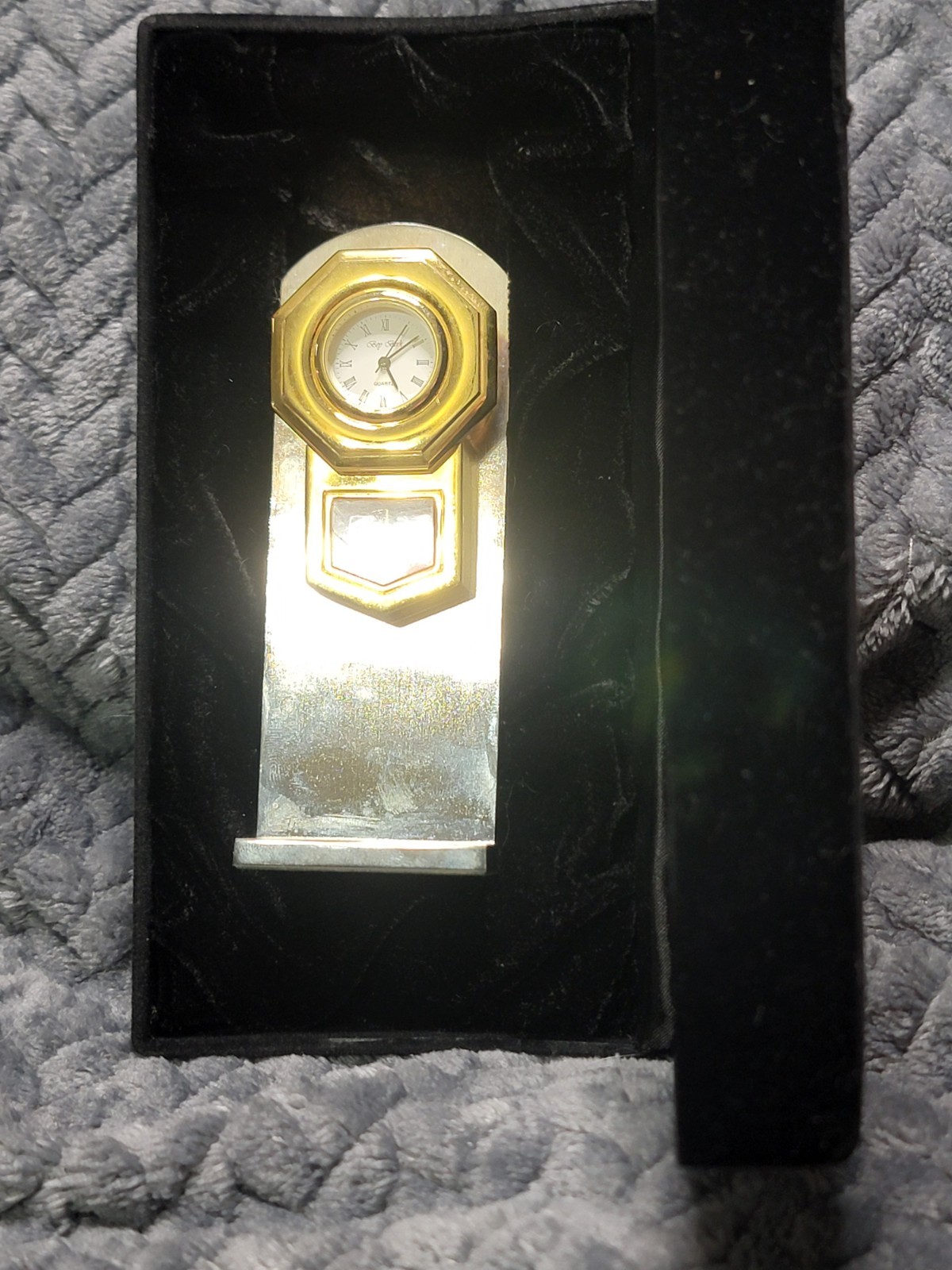  Vintage Bulova Miniature Brass Clock B0530 Carousel Collectible Desk Decor
