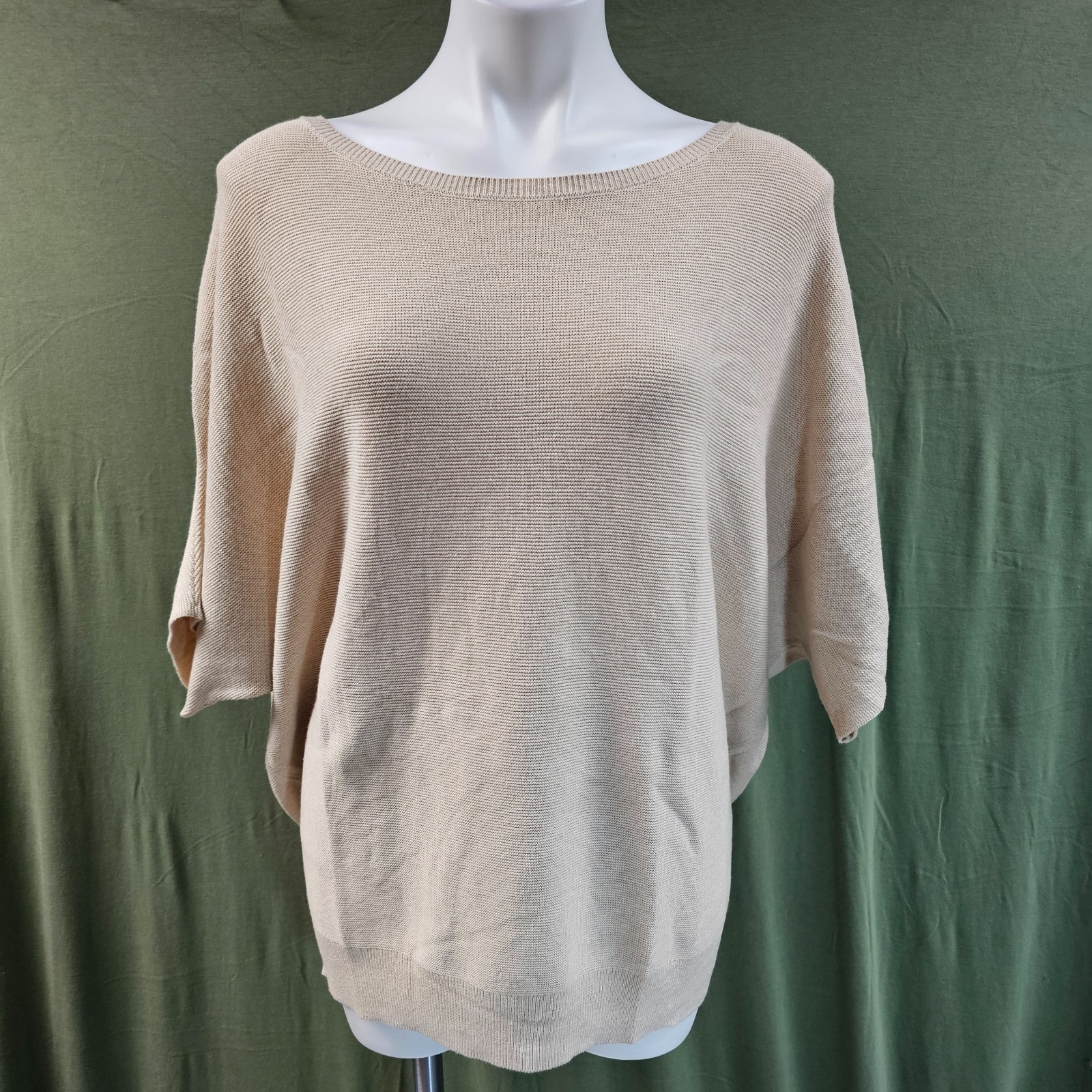 Quince W light Dolman cotton sweater L cream elegant minimalist mature chic