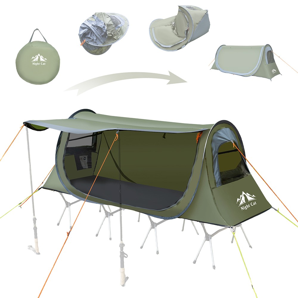 Night Cat 1 Person Pop Up Camping Cot Tent Instant Tent Lightweight Shelter