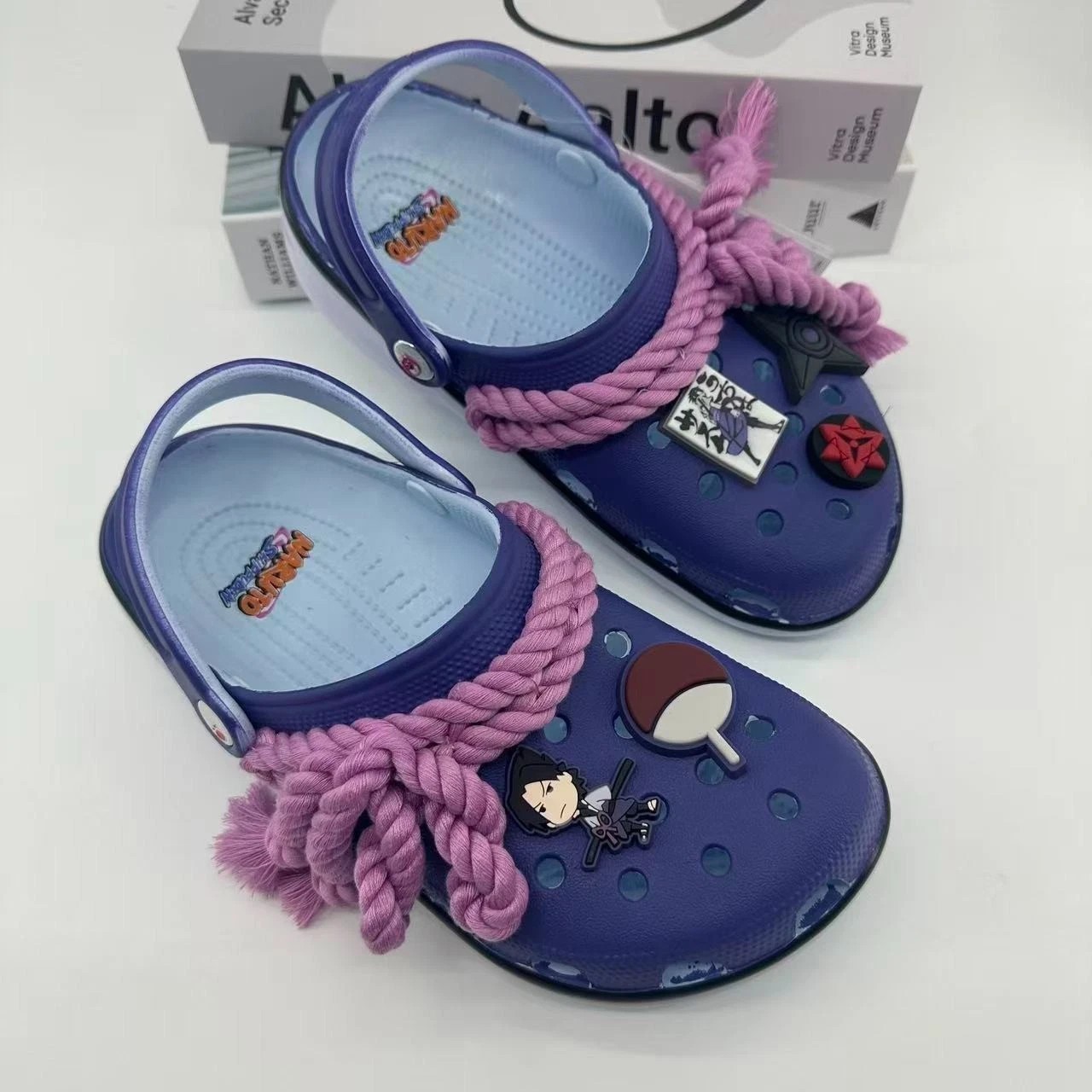 Naruto Crocs Akatsuki Anime Clogs Custom Jibbitz Slip On Sandals Unisex Shoes