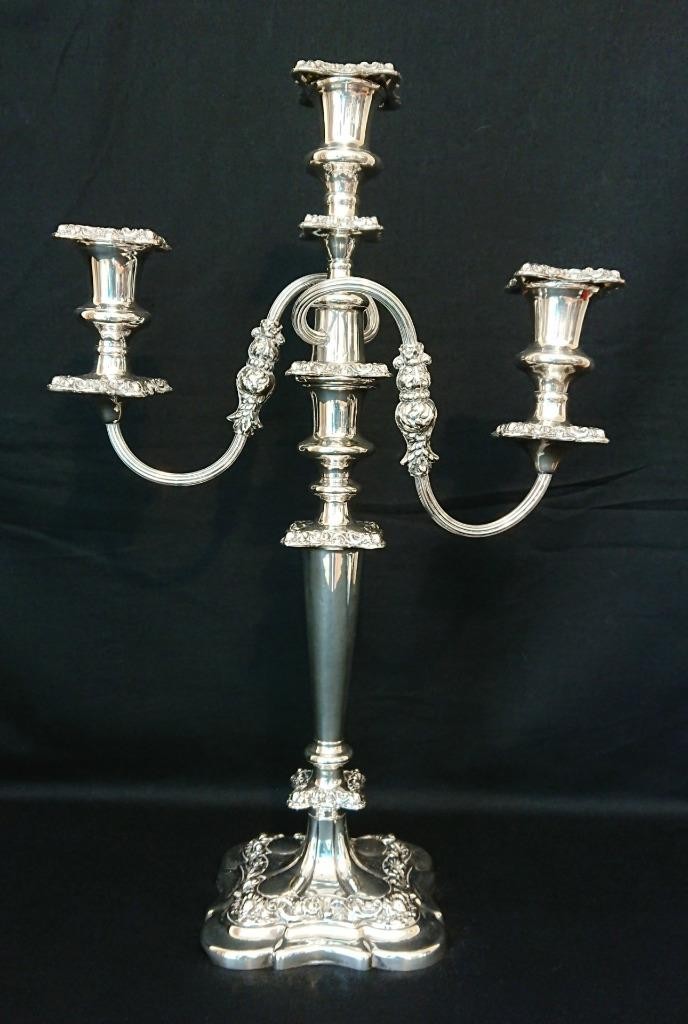 Georgian Antique Silver Sheffield Plate Candelabra/Candlestick c1800-1840s