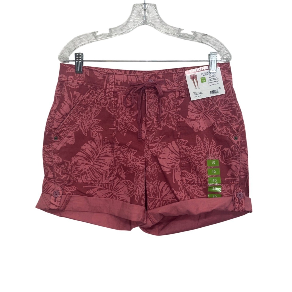 Unionbay Floral Convertible Shorts Y2K Size 10 Pink New Summer