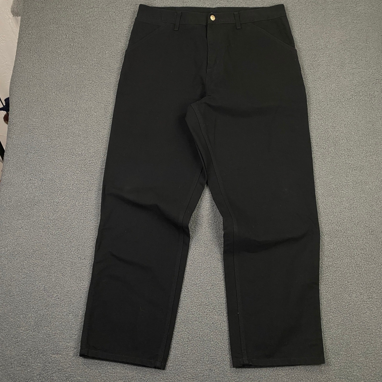 Carhartt WIP Single Knee Pant Mens 36x32 Black Canvas Carpenter Workwear