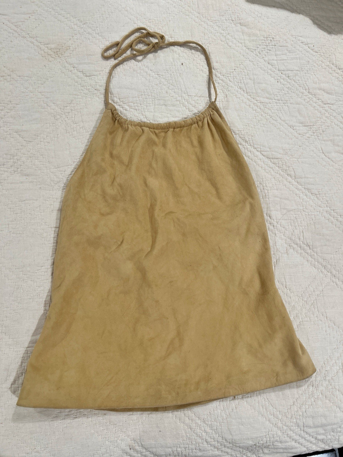 Vintage Y2K Chic Suede Halter Top Women\'s