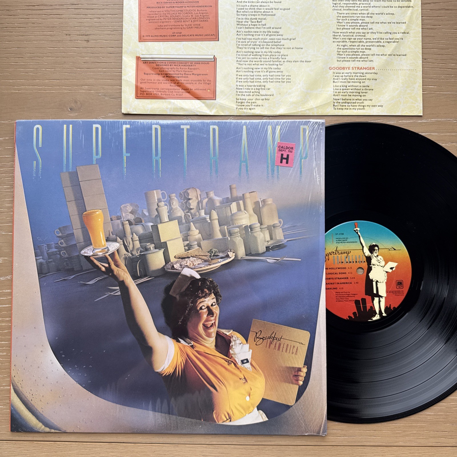 1979 SUPERTRAMP Breakfast In America US Press LP+ OG Lyric Sleeve VG+ In Shrink 1979 SUPERTRAMP Breakfast In America US Press LP+ OG Lyric Sleeve VG+ In Shrink