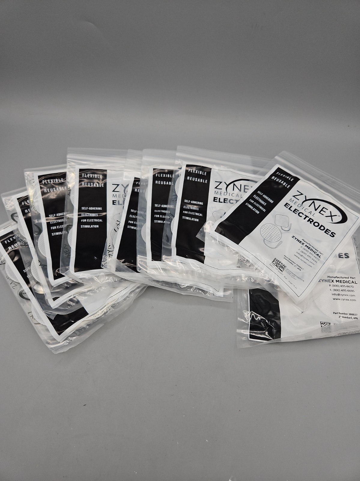 ZYNEX Medical Electrodes LOT OF 11 4PKs (44 total) Part #300027 2” Standard