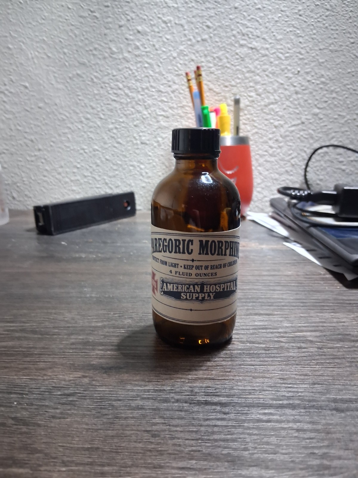 Vintage Hospital Paregoric MORPHINE Poison Medicine Bottle Original Label