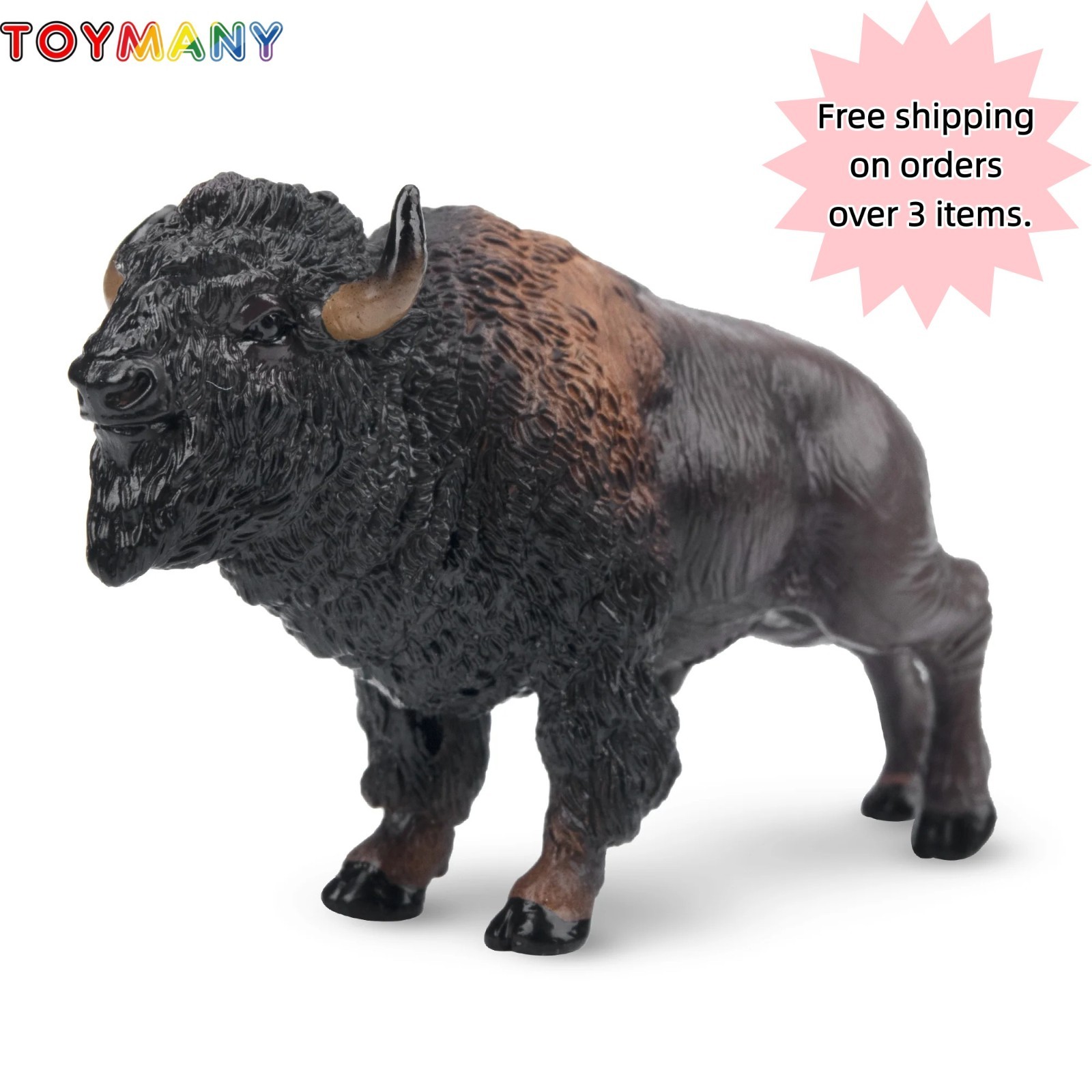 Toymany Mini American Bison Figurine Toy - Small Size