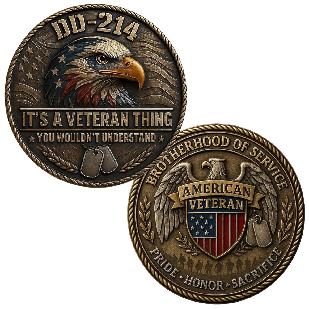 DD-214 Veteran Thing Challenge Coin Brotherhood Of Service Collectable 1-pc