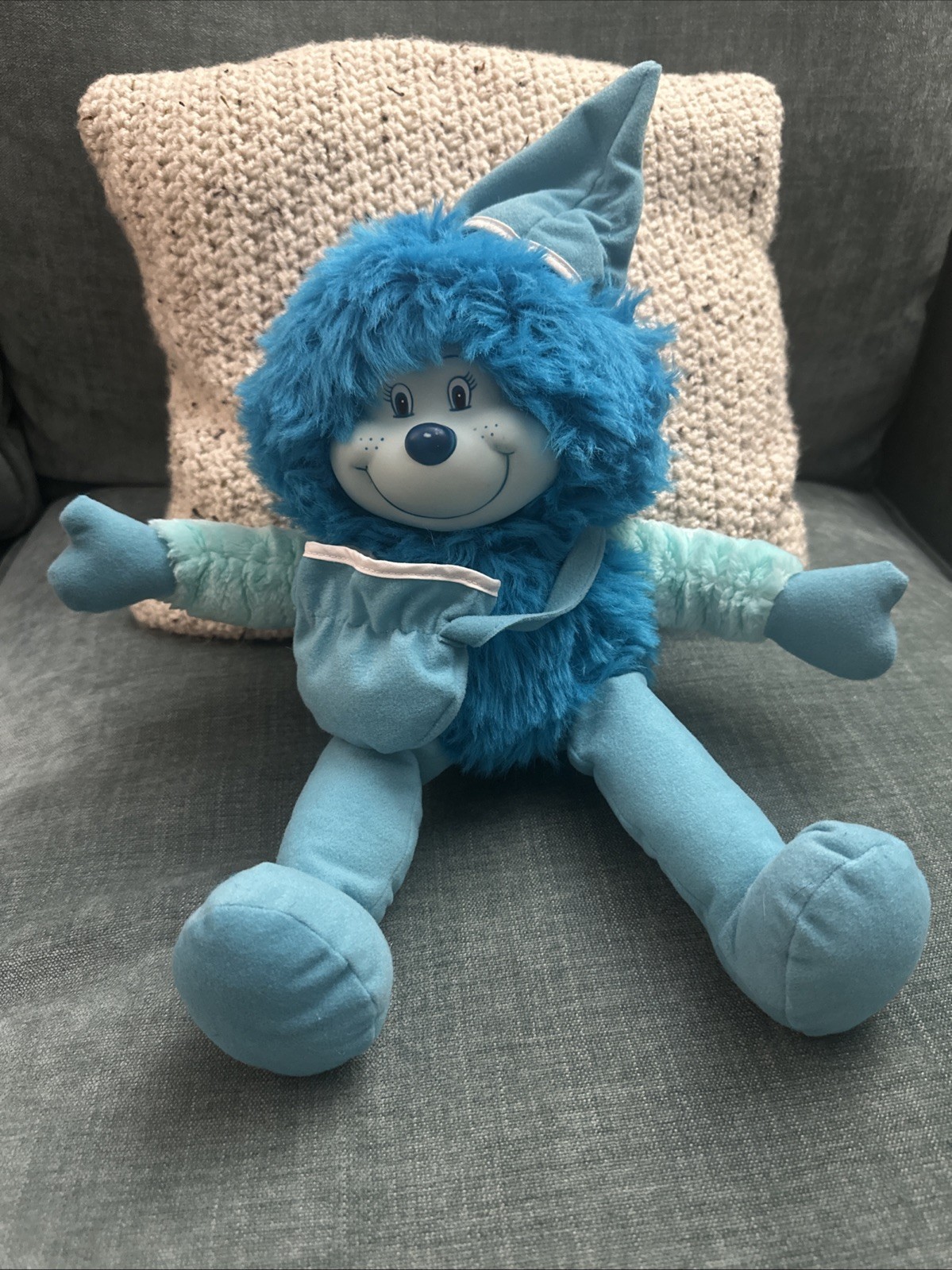 Vtg 1984 Rainbow Brite Blue Sprite Champ CLONE Animal Toy Korea Fakie 14” Plush
