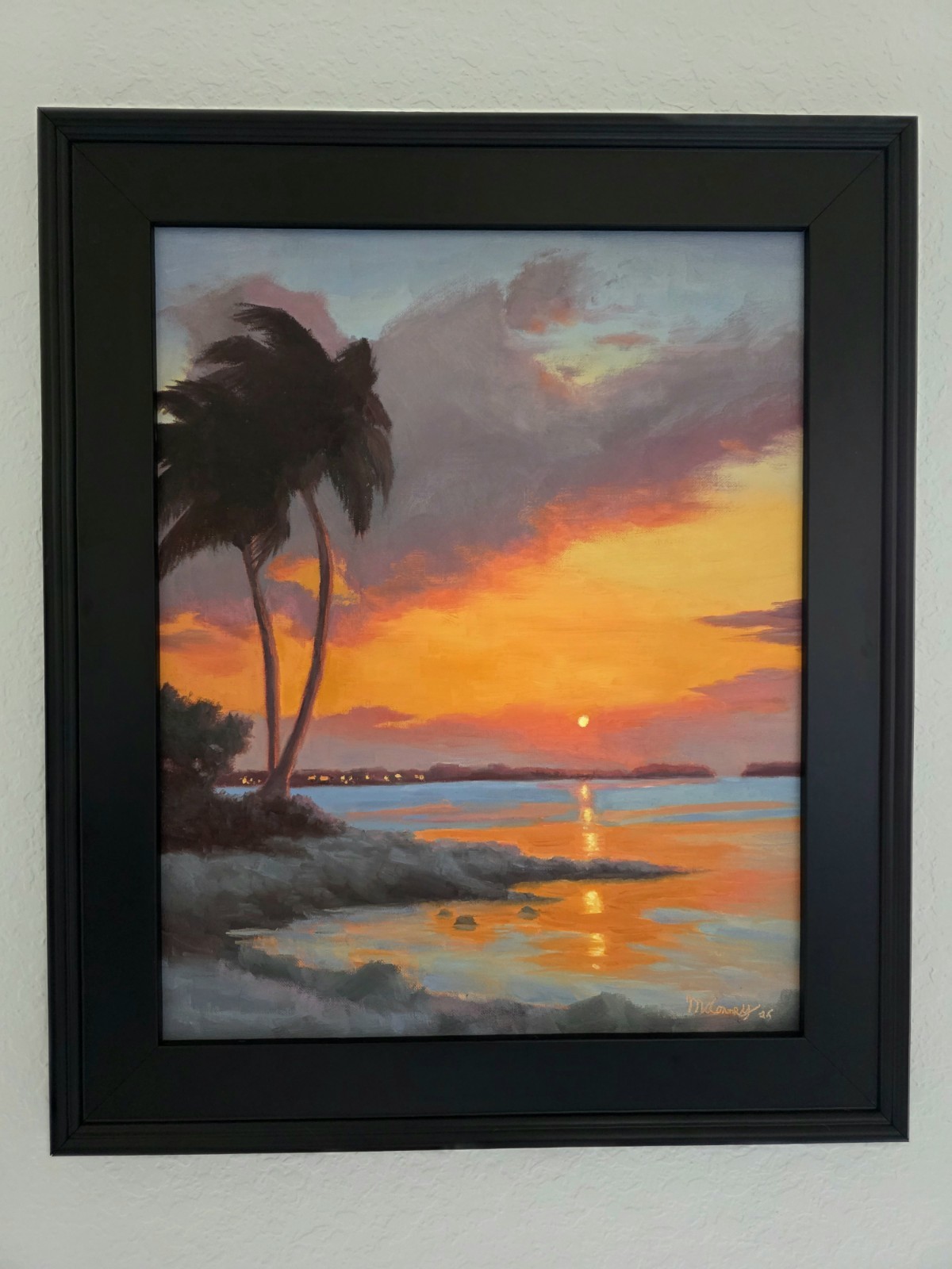 16x20 Oil Painting With Black Wood Frame. Florida Anytime