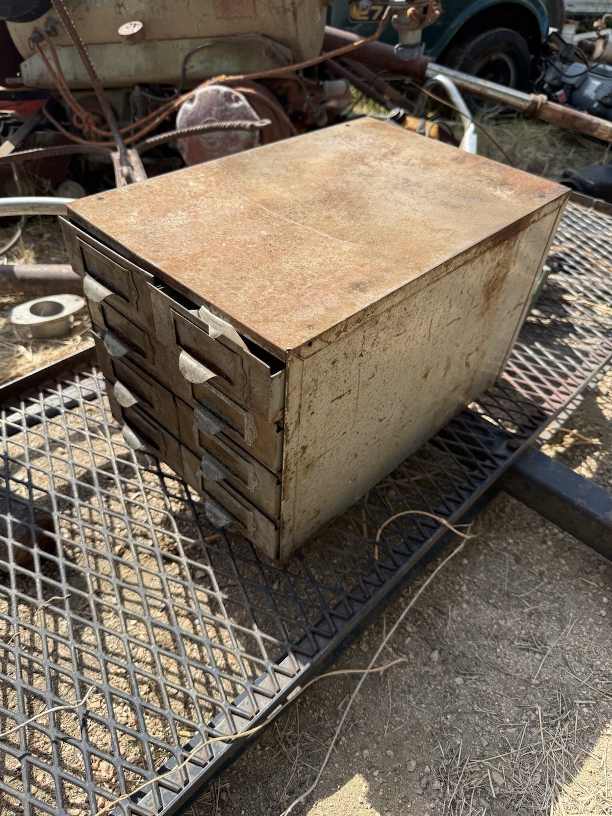 Vintage Steel Industrial Card Catalog Cabinet 8 Drawer Organizer Storage Box