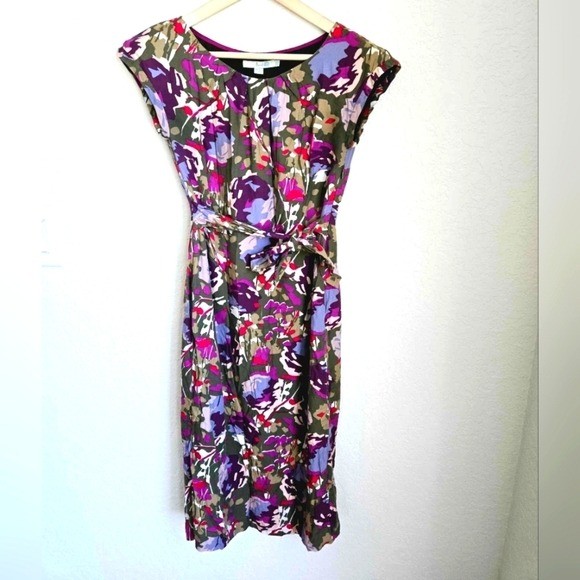 BODEN Women\'s Brown Multi Floral Natalie Dress US Sz 4 long