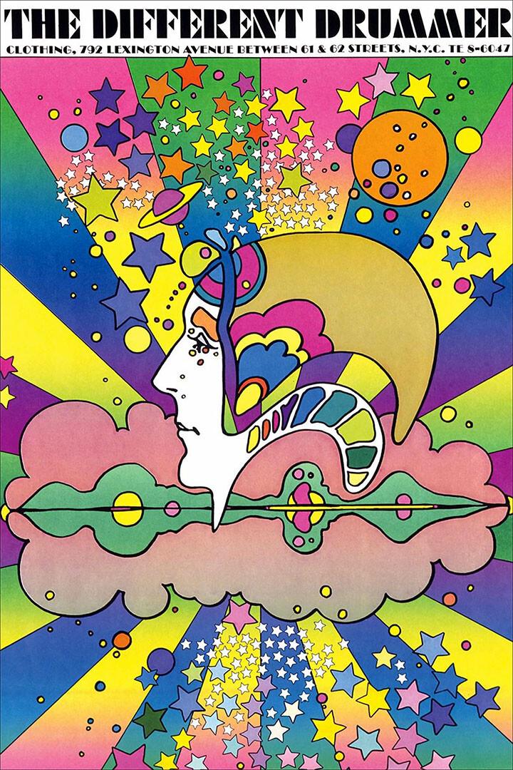 The Different Drummer Peter Max Colorful Psychedelic Wall Decor - POSTER 20x30 The Different Drummer Peter Max Colorful Psychedelic Wall Decor - POSTER 20x30