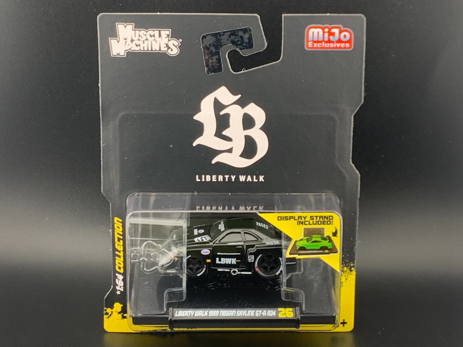 Muscle Machines LBWK Nissan GT-R R34 Super Silhouette Black 11556 1/64