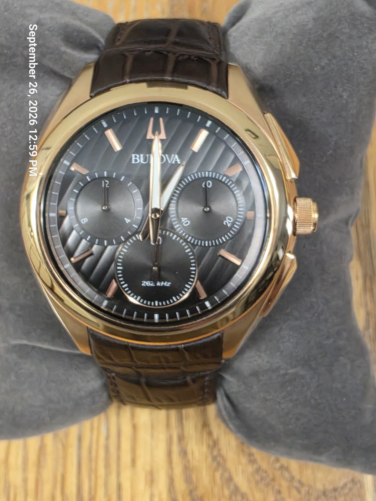 Bulova Curv Chronograph Leather Mens Watch 97A124
