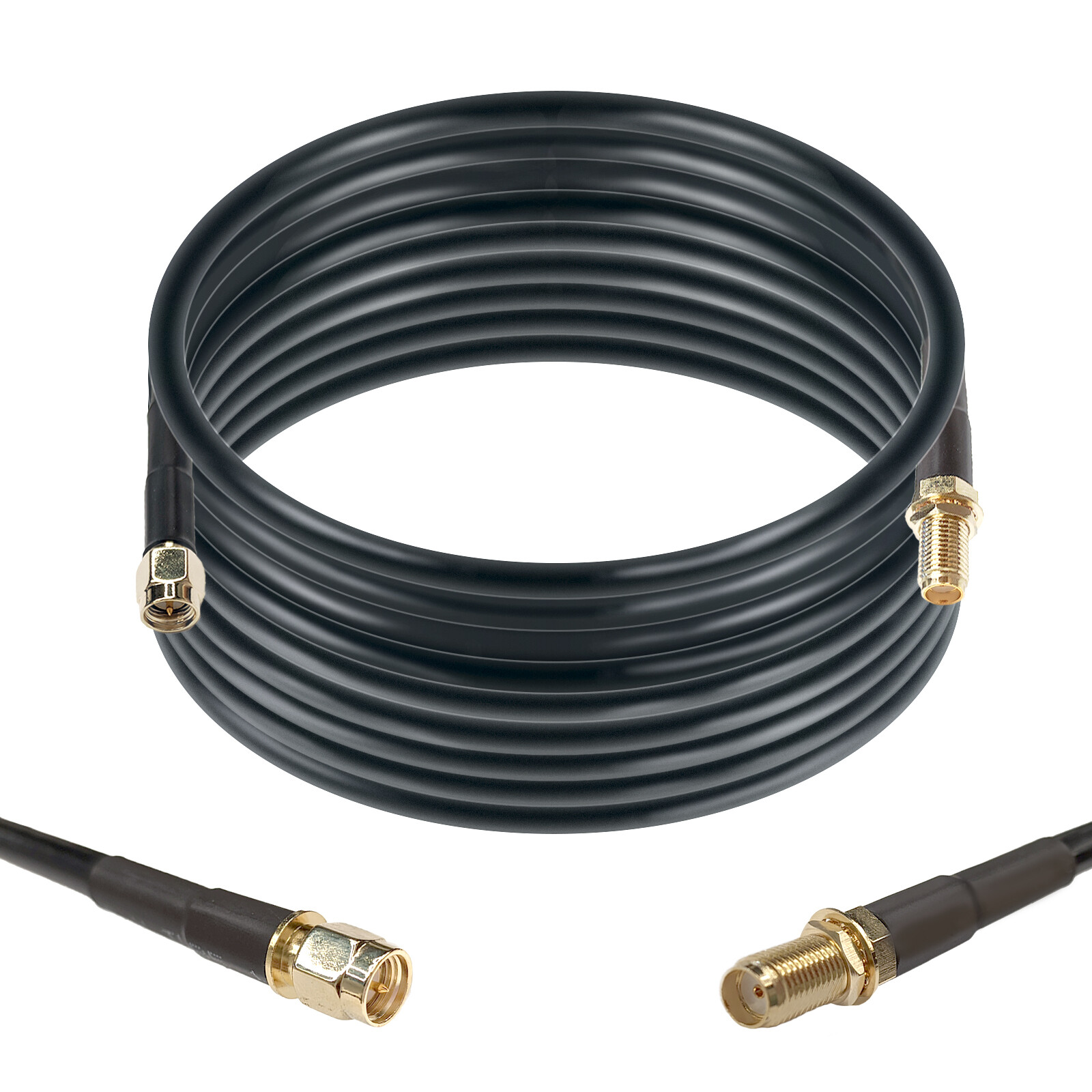 Maswell Professional LMR200 Equivalent SMA Male to SMA Female Low Loss Cable 50Ω