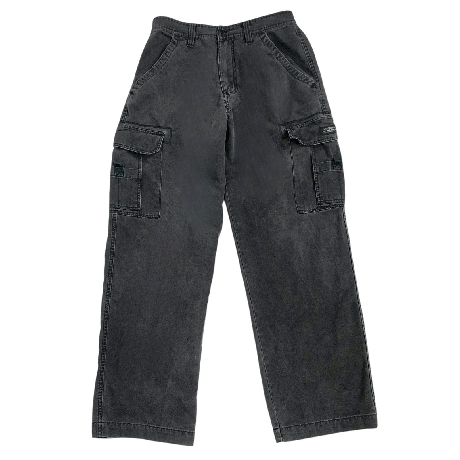 Vintage Unionbay Baggy Cargo Pants Jeans 31x32 Faded Black Y2K Grunge 90s FLAWS