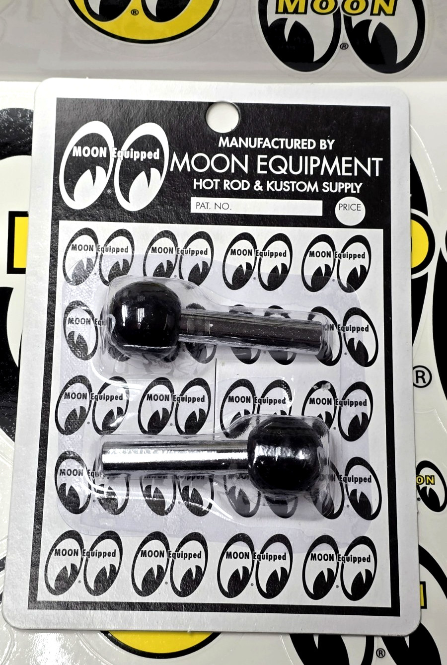 Mooneyes Door Lock Pull Knobs Hardware Moon Equipment Black Hot Rod Pair Set