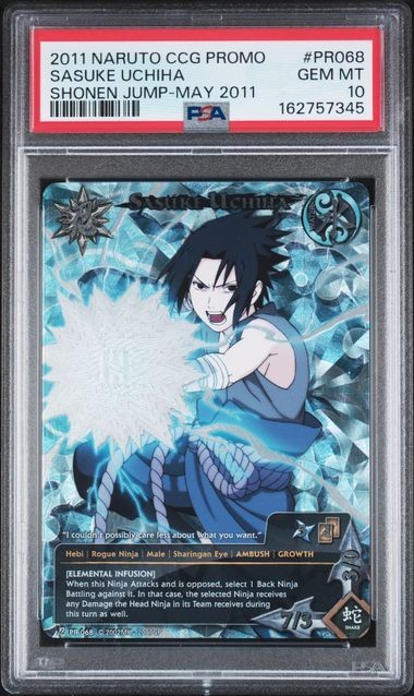 PSA 10 Naruto CCG/TCG - Sasuke Uchiha - PR068 Shonen Jump Promo Pop 13 GRAIL