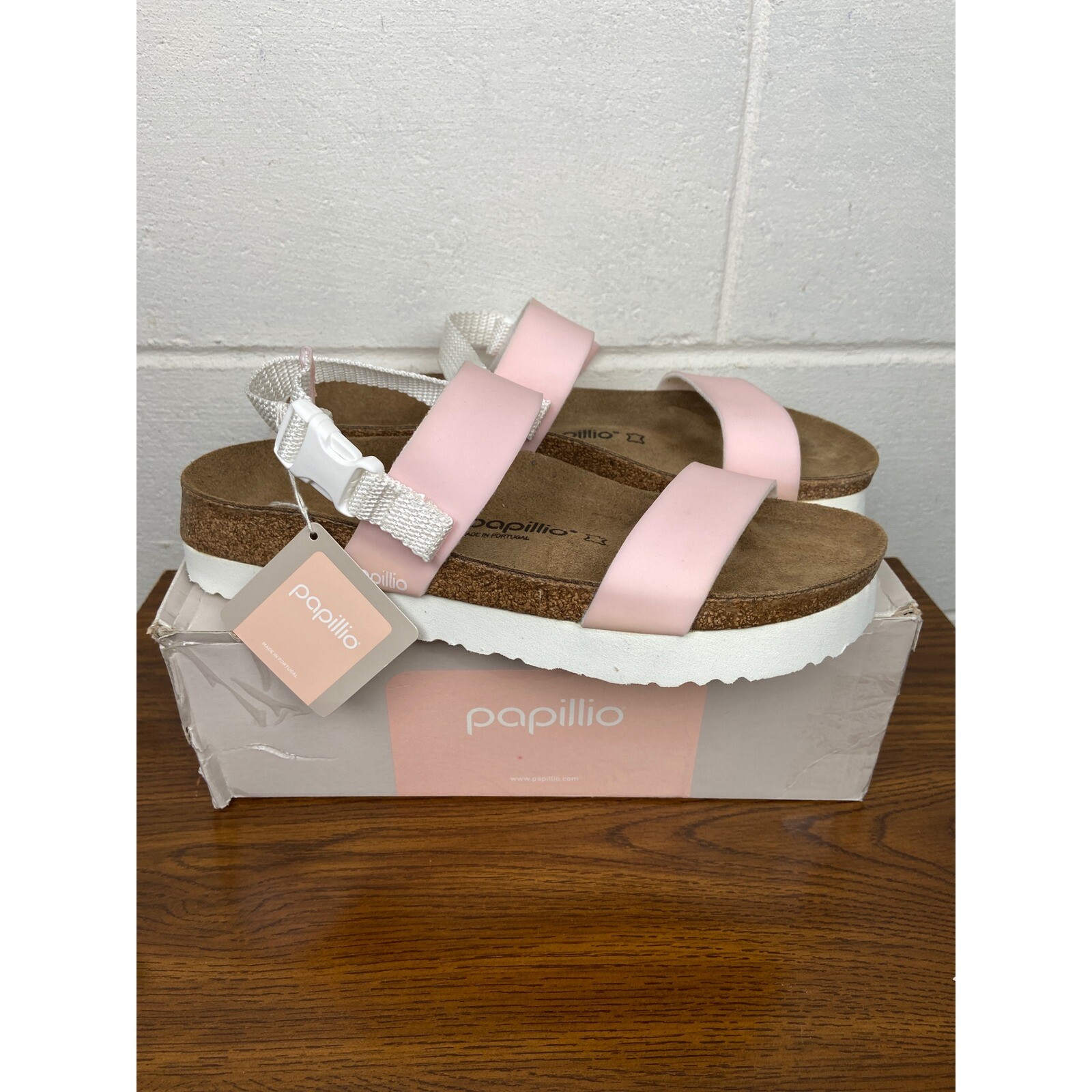 NIB Papillio Cameron Pop Platform Sandals Pastel Pink Adjustable US M10 Narrow