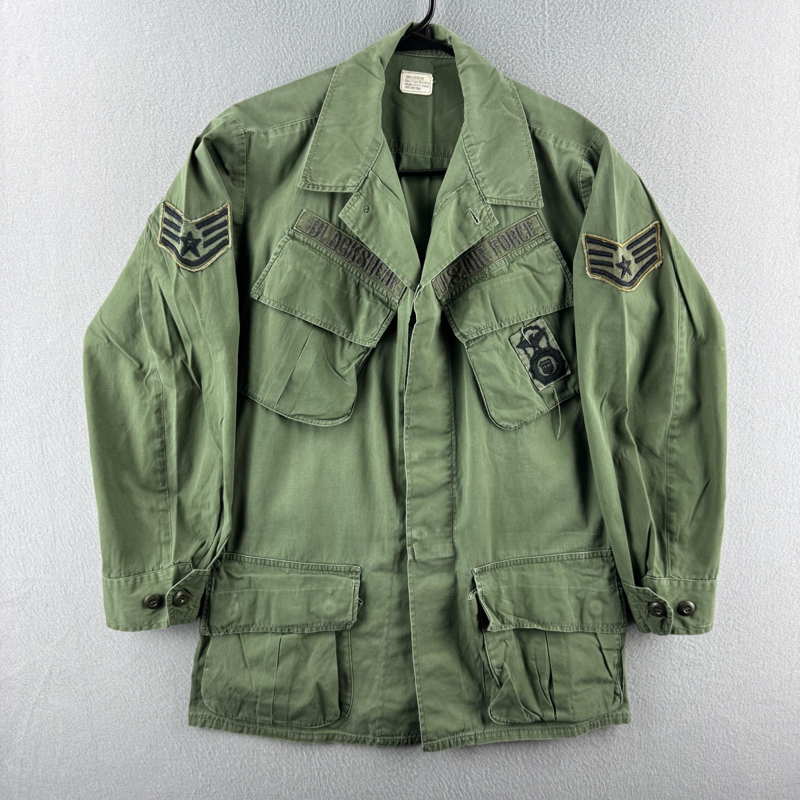 Vietnam Jungle Jackete Size Small Non-Ripstop Theater Made Patches 60s Poplin