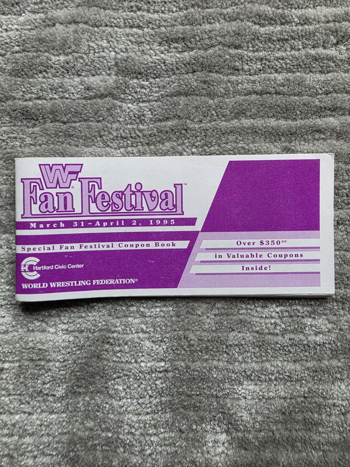 1995 WWF Fan Festival Coupon Book Hartford Civic Center Wrestlemania 11 Weekend