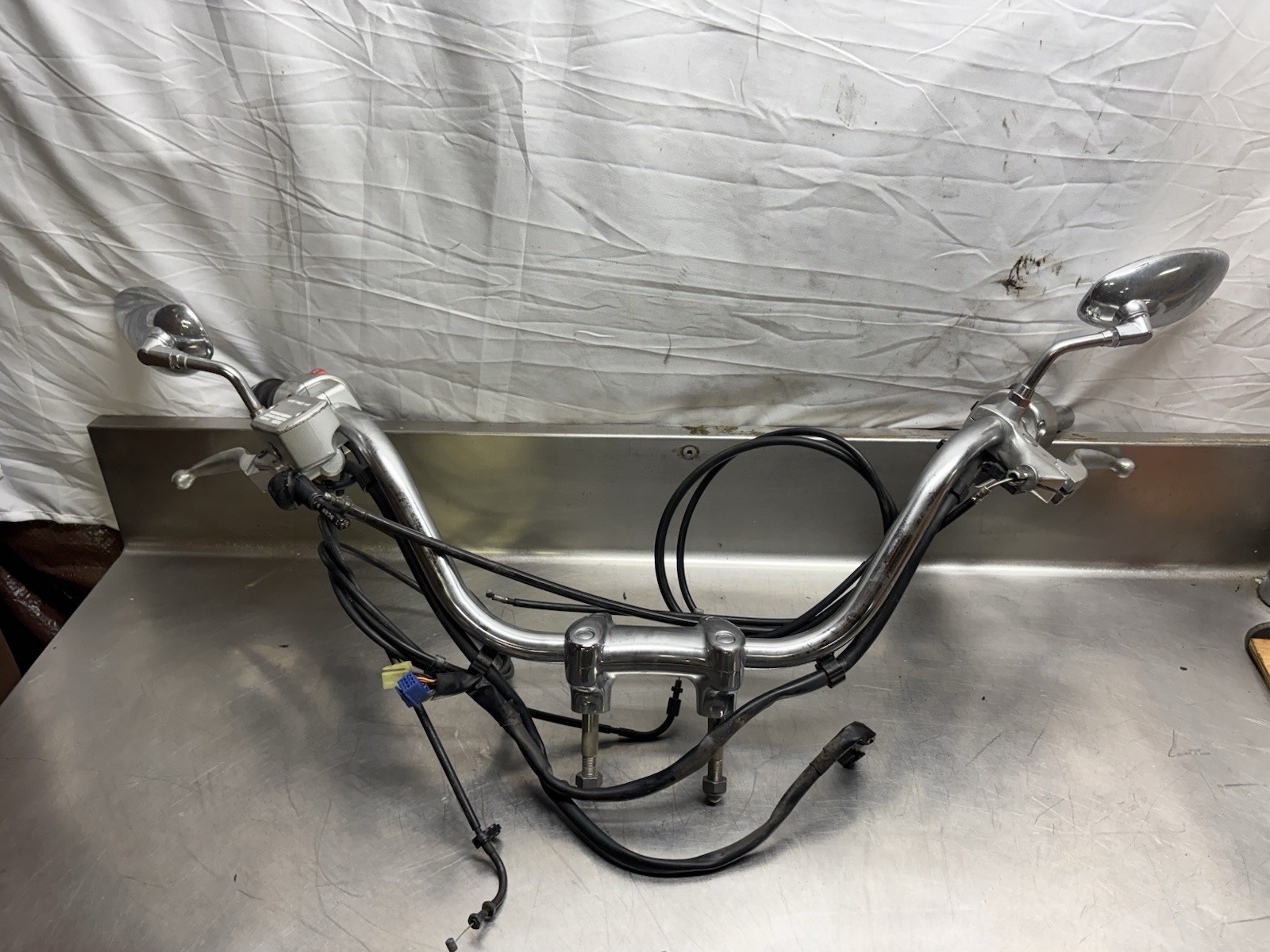 1999-2009 Yamaha V Star 1100 Complete Handlebar Set w/ Controls & Switches #47