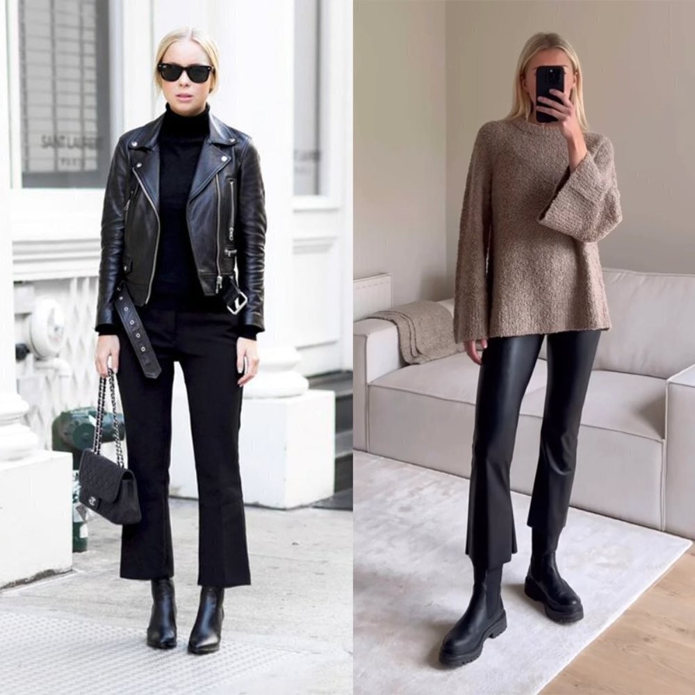 NEW Vince Camuto Leather Flare Pants