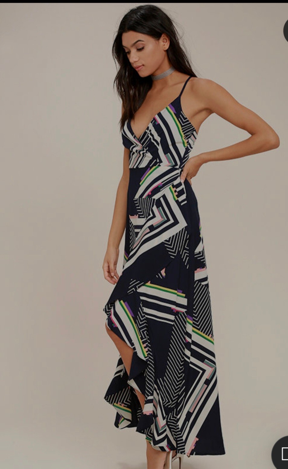 Lulu\'s The Sky\'s The Limit Navy Blue Striped High Low Dress NWT Lulu\'s The Sky\'s The Limit Navy Blue Striped High Low Dress NWT