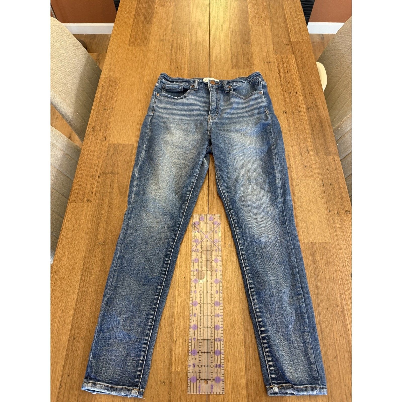 BKE Billie High Rise Ankle Skinny Jeans - Medium Wash Stretch Denim 29