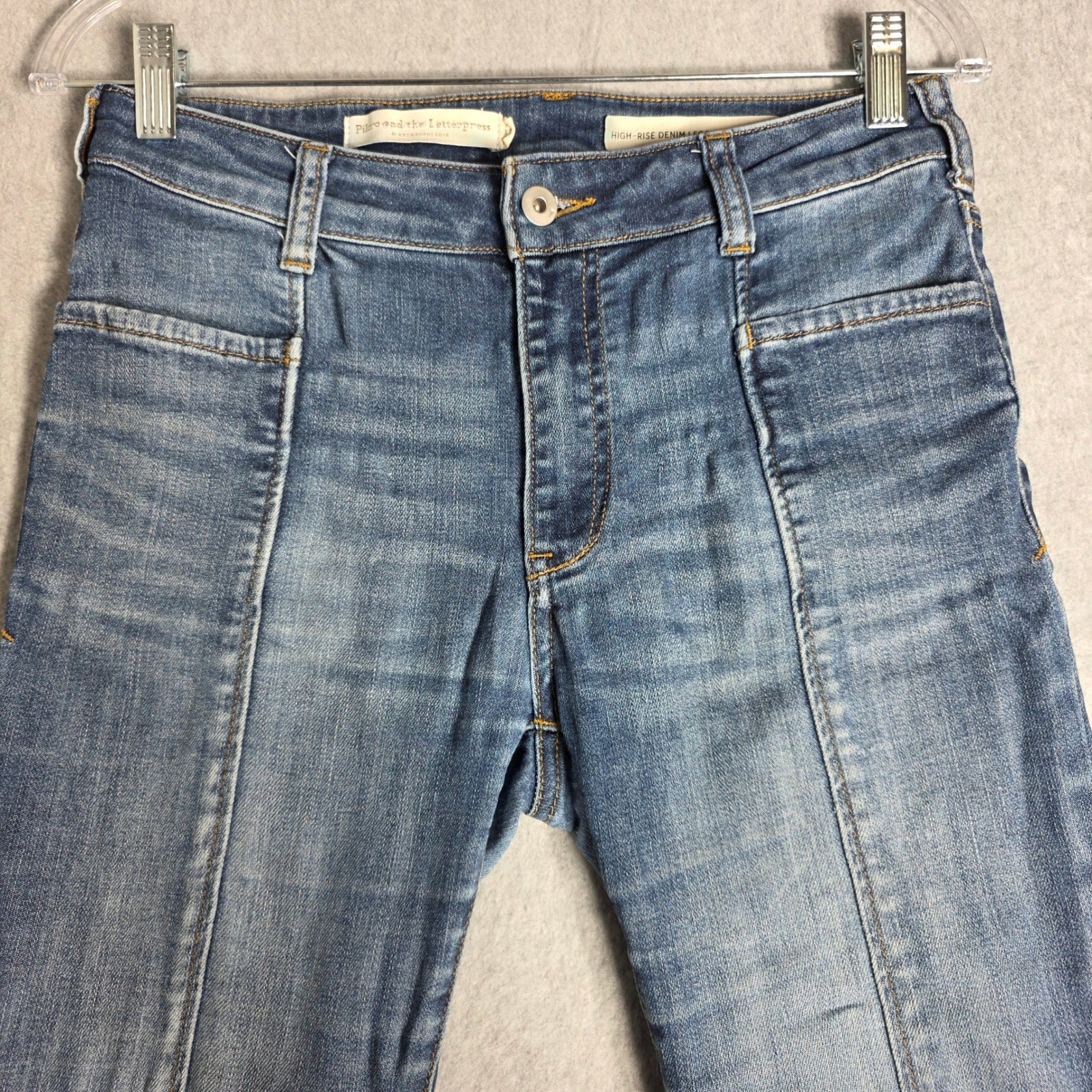 Pilcro and the Letterpress Anthropologie High-Rise Denim Legging Size 27 Blue