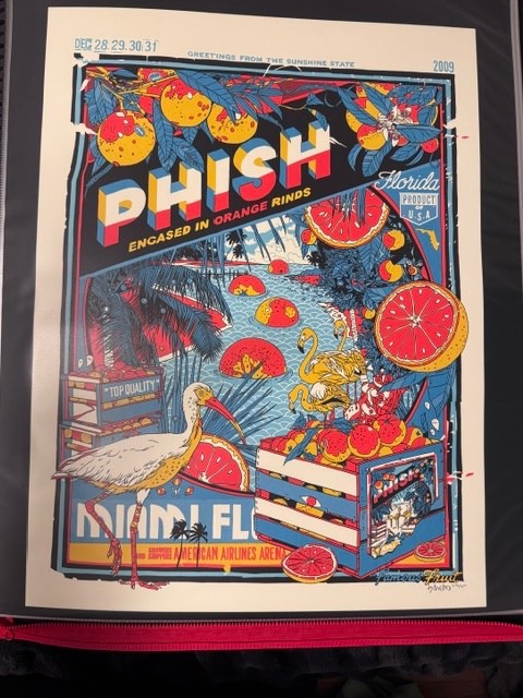 Phish Miami 09 - NYE Official - Tyler Stout Signed + Numb. X/600 - BLUE variant Phish Miami 09 - NYE Official - Tyler Stout Signed + Numb. X/600 - BLUE variant