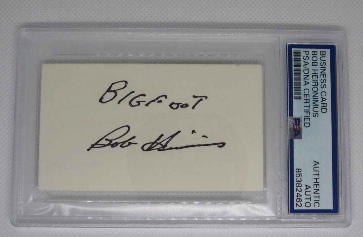 Bob Heironimus signed autographed PSA DNA business card was he Bigfoot? Hoax?