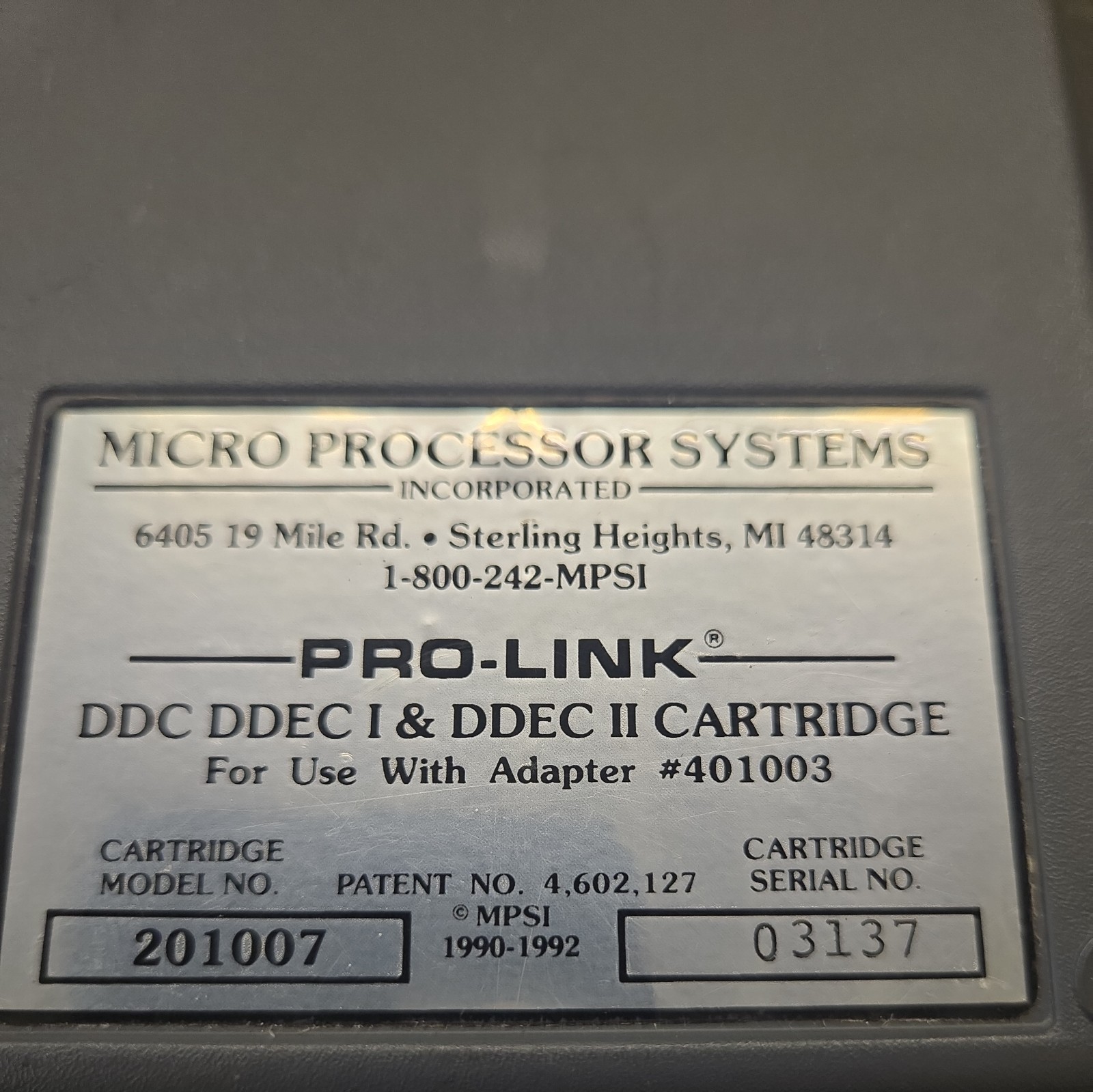 NEXIQ MPSI Pro-Link 201007 Detroit Diesel DDEC I II Diagnostic Cartridge