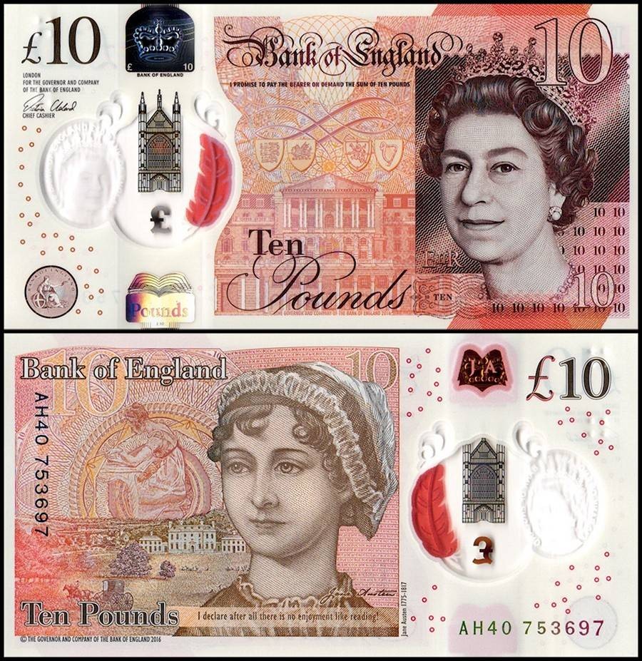 Great Britain - England 10 Pounds, 2016, P-395a.1, UNC, Polymer