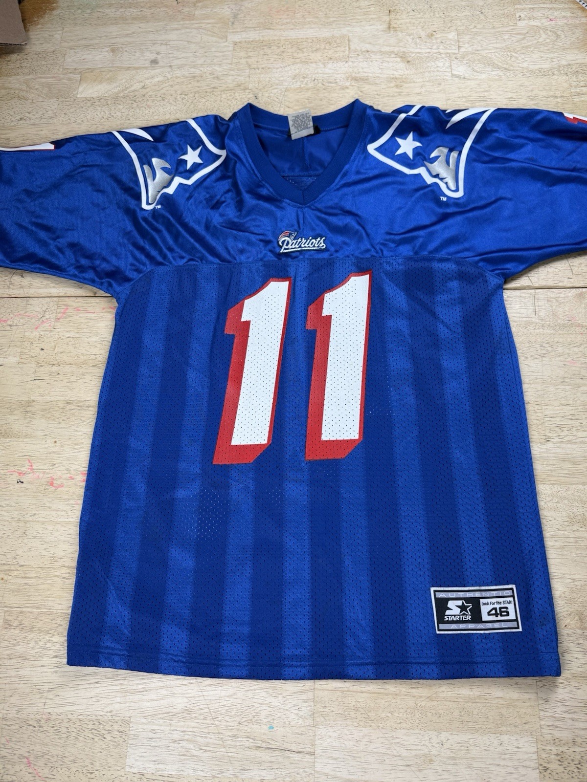 Starter Drew Bledsoe #11 New England Patriots NFL Football Jersey Blue Size 46