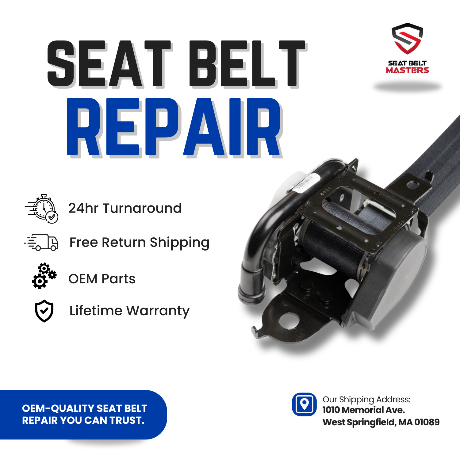 SEAT BELT REPAIR SERVICE - FOR ALL MAKES & MODELS - SINGLE STAGE ⭐⭐⭐⭐⭐