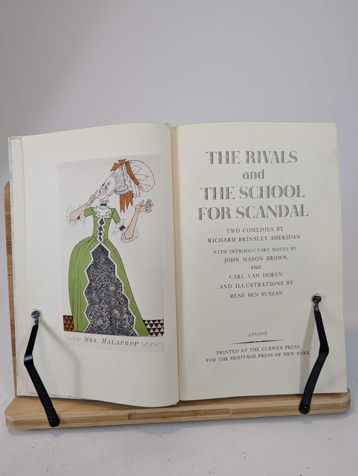 Heritage Press The Rivals & The School for Scandal Sheridan Sandglass Slipcase