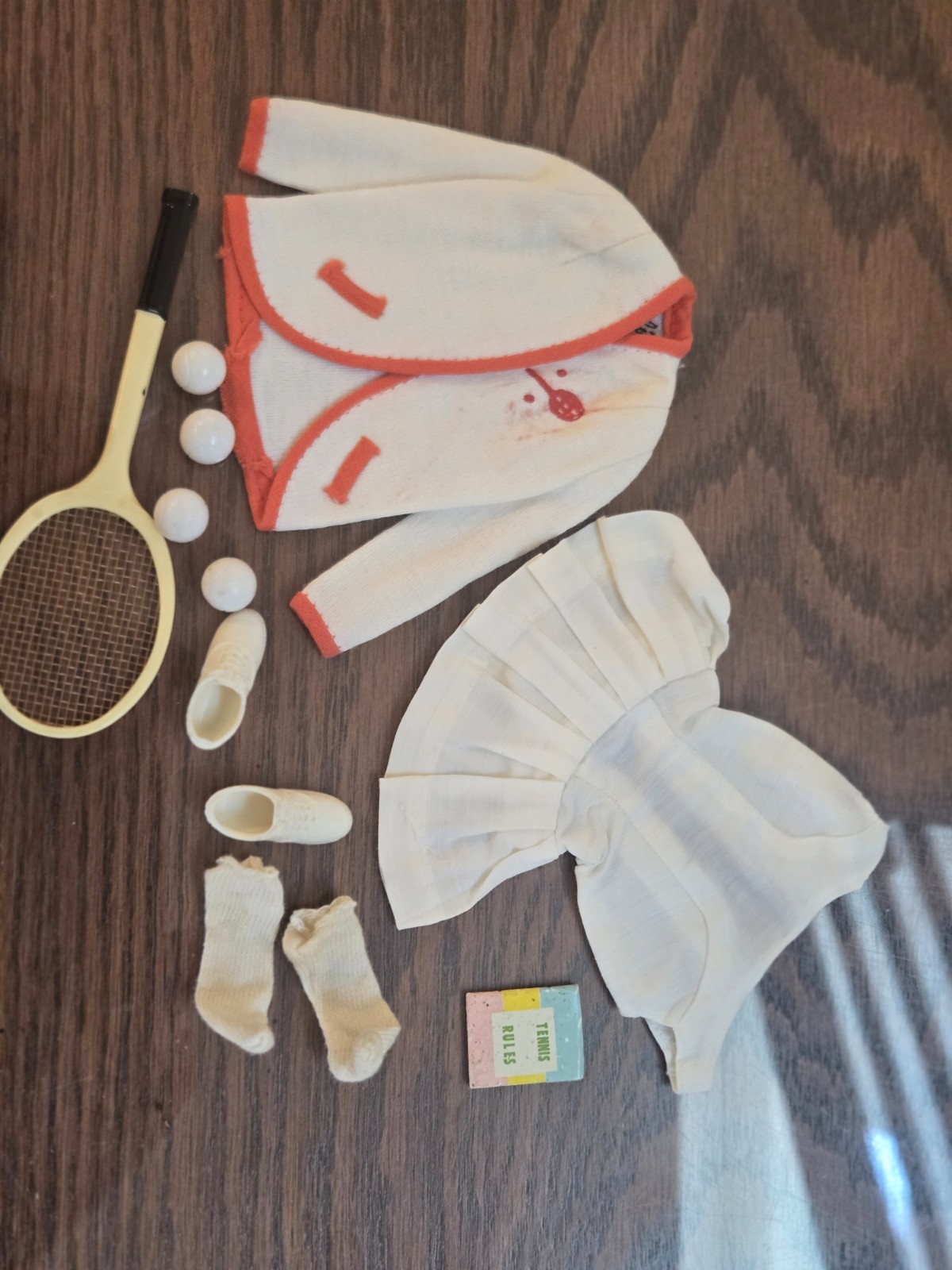Vintage Barbie Tennis Anyone #941 Dress, Jacket, Racquet, Balls, Shoes, Socks