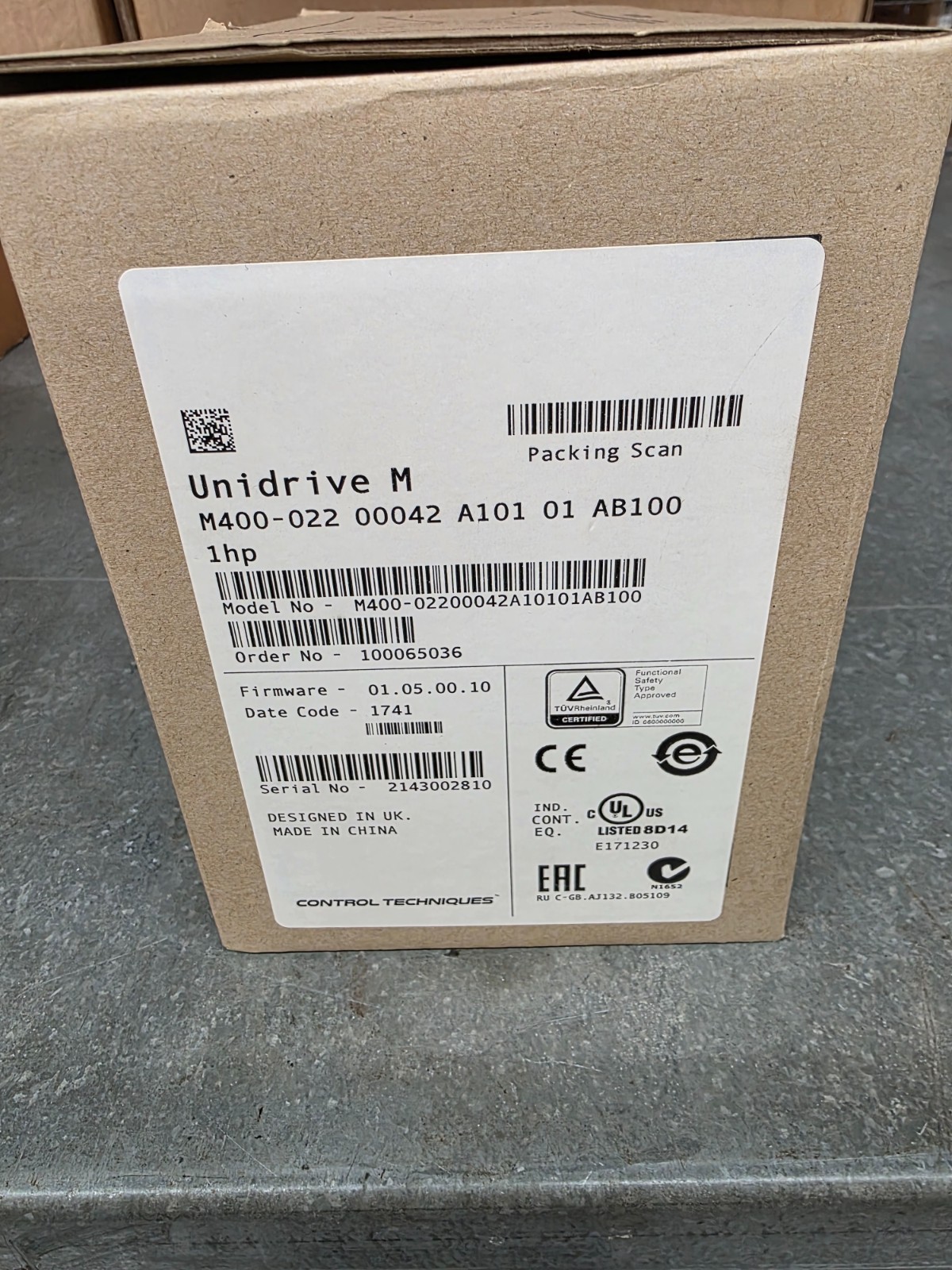 NIDEC M400-02200042, 1 HP, 230V, 4.2A, Unidrive M400 AC Drive New Old Stk in OB NIDEC M400-02200042, 1 HP, 230V, 4.2A, Unidrive M400 AC Drive New Old Stk in OB
