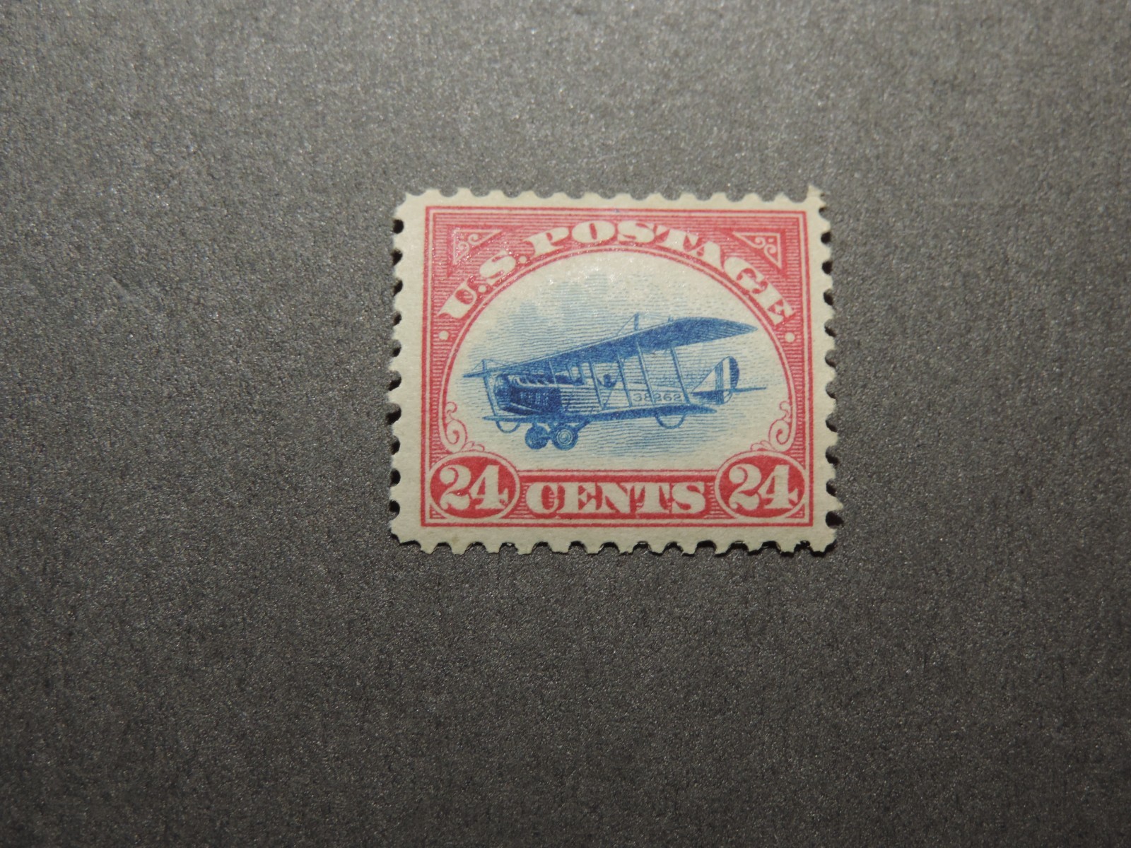 US Stamp Scott # C3  1918 24c Curtiss Jenny, Carmine,  VF MNH OG