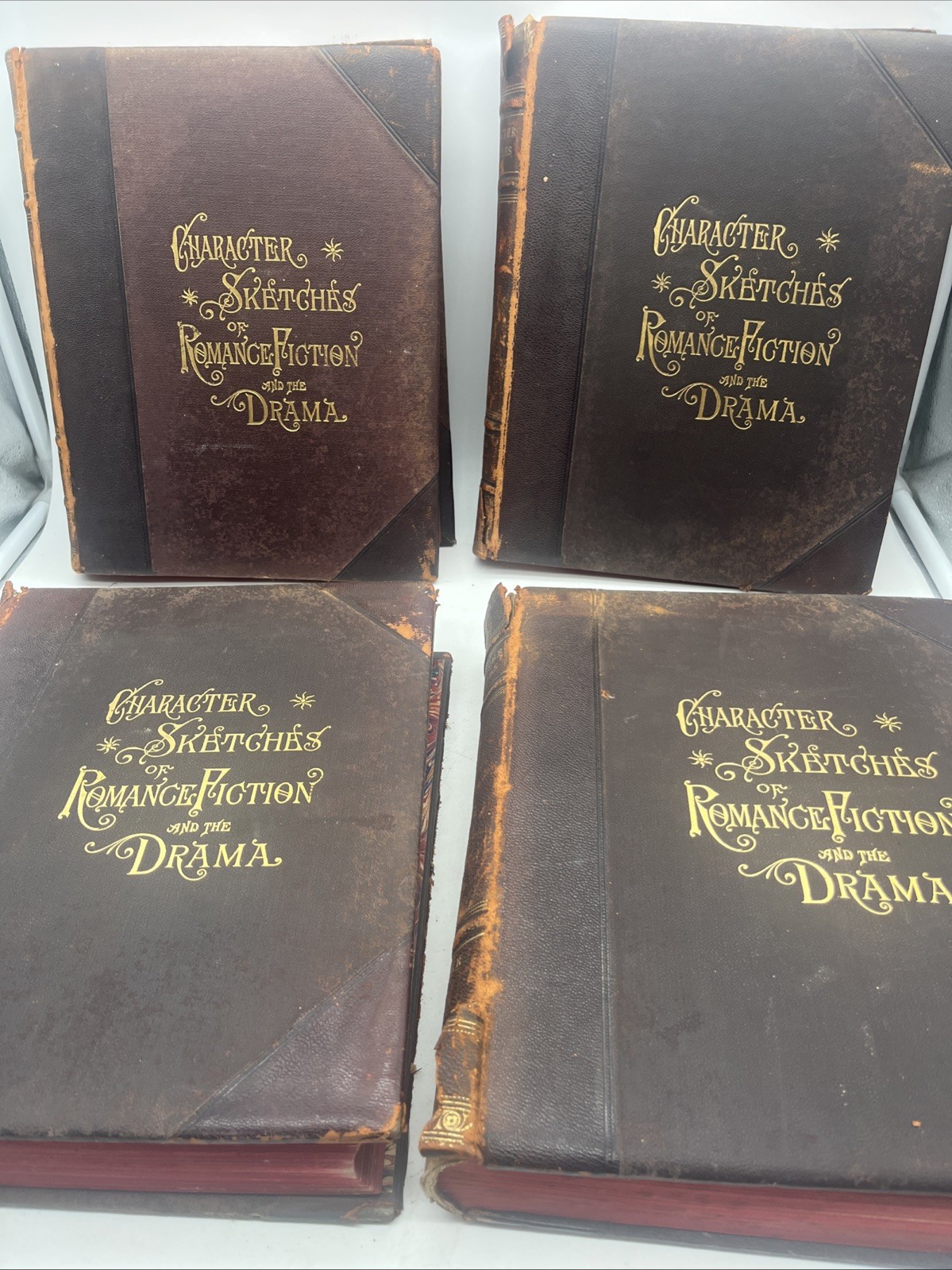 1892 Character Sketches of Romance Fiction & Drama Brewer 4 Vol Set Selmar Hess