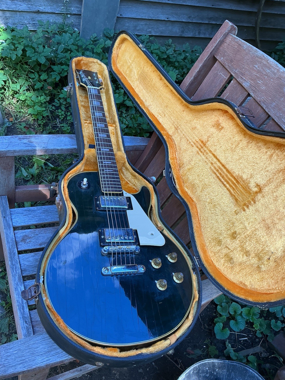 Vintage 1960s 70s Lawsuit Era Les Paul Copy Japan Black Beauty Guitar