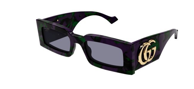 Gucci GG 1425S 003 Havana/Grey Rectangular Women\'s Sunglasses