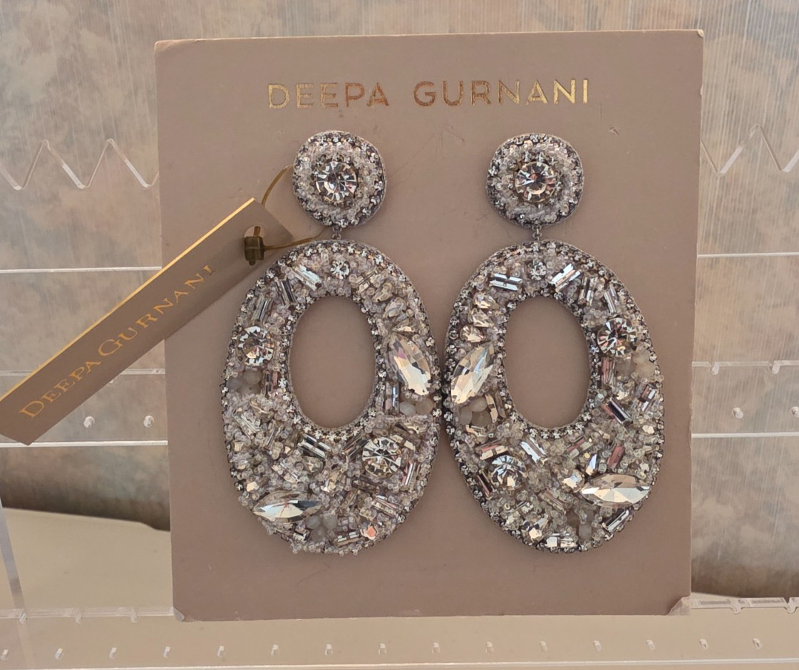New Beautiful Handcrafted Deepa Gurnani Lainey Earrings MSRP $275