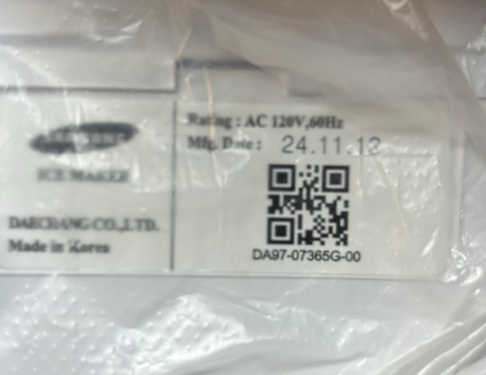 For Samsung DA97-07365G Refrigerator Icemaker Assembly